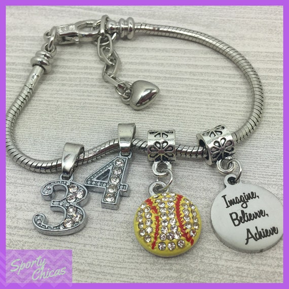 Personalized Softball Gifts Softball Jewelry Softball Etsy