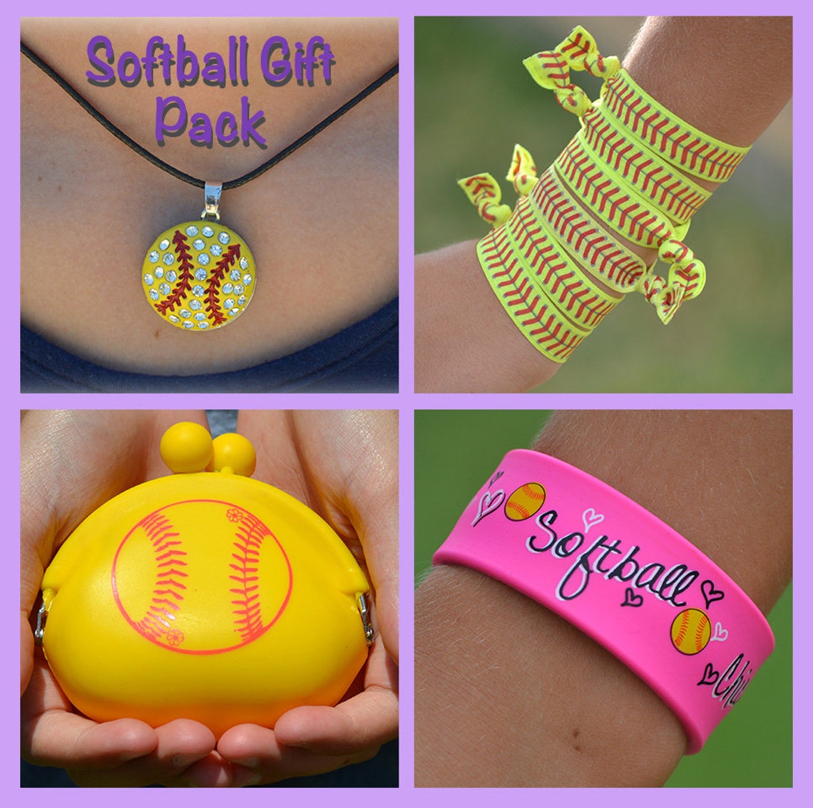 Softball Hair Ties 6 Pack Softball Hair Accessories Softball Etsy