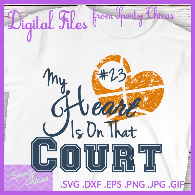Download Basketball Mom SVG My Heart is On That Court Basketball | Etsy