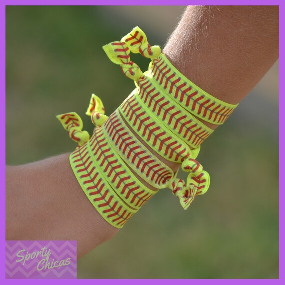 Softball Hair Ties 6 Pack Softball Hair Accessories Softball Etsy