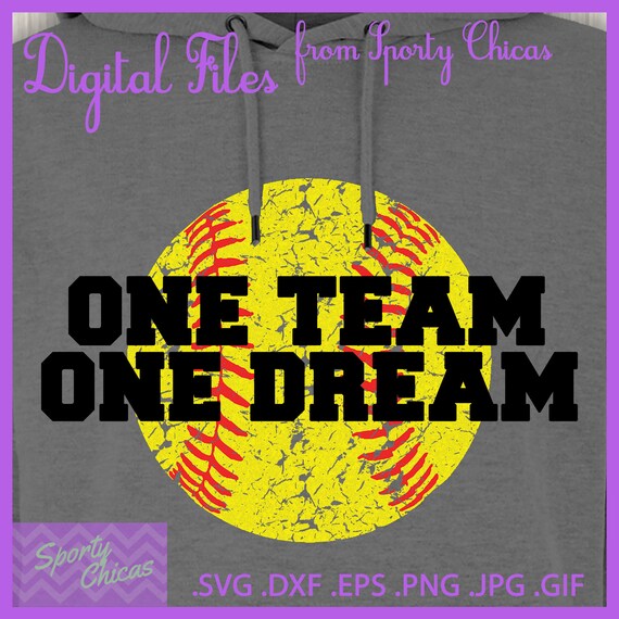 Softball Svg Softball Mom Svg One Team One Dream Etsy