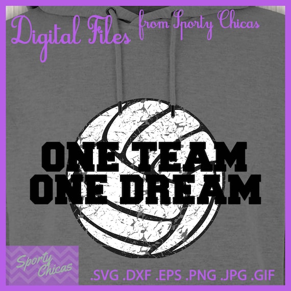 Volleyball Svg Volleyball Spieler Svg Ein Team Ein Traum Etsy