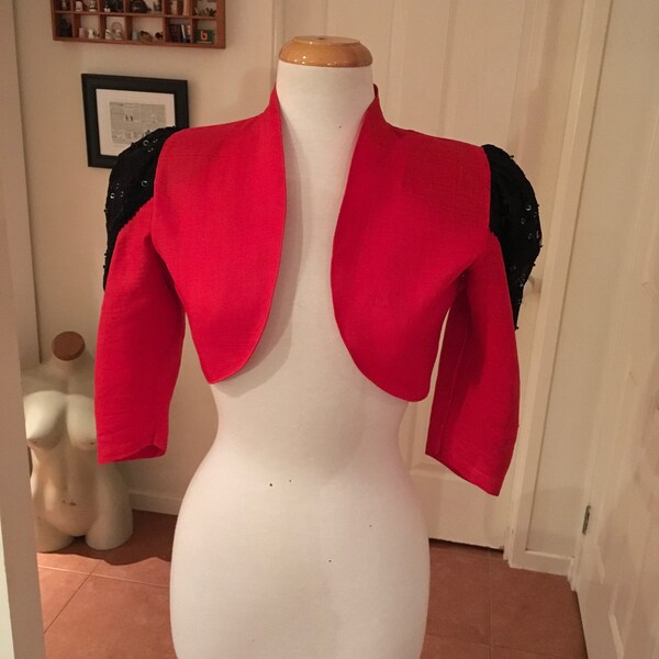 Vintage 80s Red Matador Crop Jacket