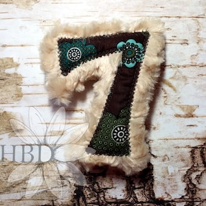 ITH Number 7  Plush Digital Embroidery Design - FOUR different sizes, two different applique borders!5