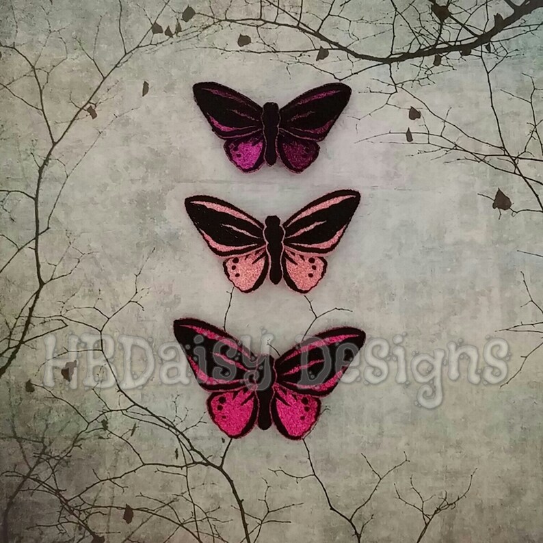 Birdwing Butterfly Bow Digital Embroidery Design - Three different sizes!