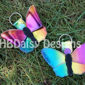 Butterfly Key Fob Machine Embroidery Design