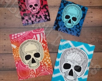 Shaded Skull Raw Edge Applique in Four Sizes