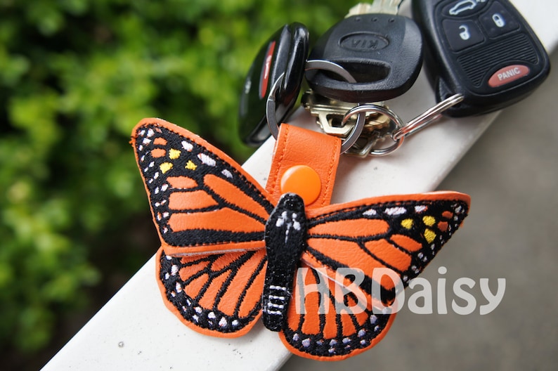 Monarch key fob machine embroidery design  etsy Monarch key fob machine embroidery design  etsy