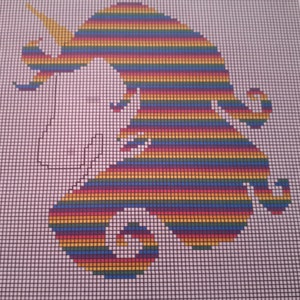 Unicorn blanket panel knitting pattern *Chart only*