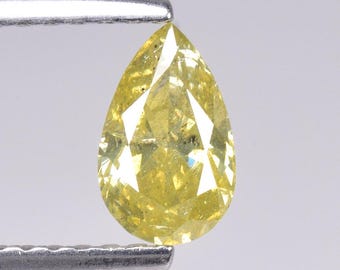 0.54cts Light Champagne Pear Natural Loose Diamond "SEE VIDEO"