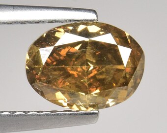 1.36cts Dark Brown Oval Natural Loose Diamond "SEE VIDEO"