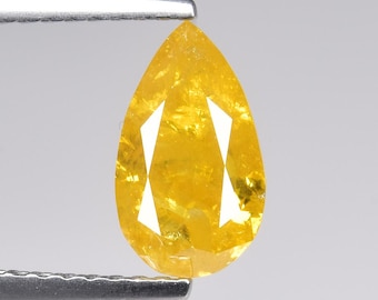 1.44cts Yellowish Orange Pear Natural Loose Diamond "SEE VIDEO"