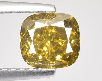 1.01cts Brownish Yellow Cushion Natural Loose Diamond "SEE VIDEO"