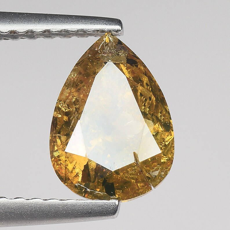 1.53cts Champagne Brown Pear Natural Loose Diamond SEE VIDEO