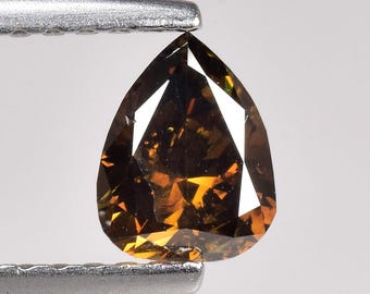 0.50cts Dark Brown Pear Natural Loose Diamond "SEE VIDEO"