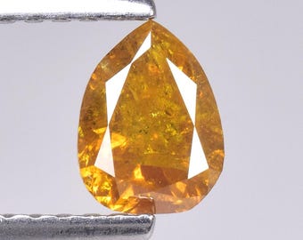 0.67cts Yellow Brown Pear Natural Loose Diamond "SEE VIDEO"