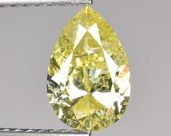 1.01cts Gray Yellow Pear Natural Loose Diamond "SEE VIDEO"