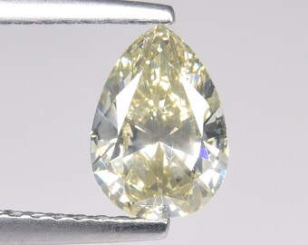1.00cts Gray Yellow Pear Natural Loose Diamond "SEE VIDEO"