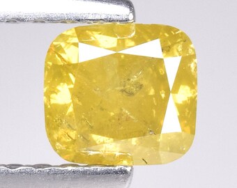 0.67cts Yellow Cushion Natural Loose Diamond "SEE VIDEO"