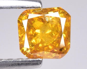 0.41cts Golden Yellow Cushion Natural Loose Diamond "SEE VIDEO"