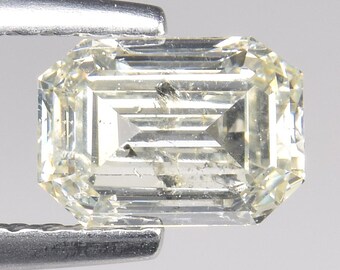 1.09cts Gray Yellow Emerald Cut Natural Loose Diamond "SEE VIDEO"