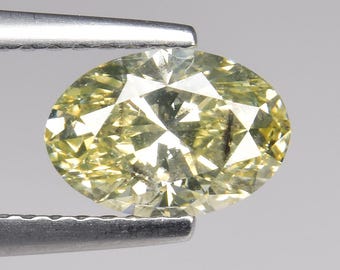 1.00cts Gray Yellow Oval Natural Loose Diamond "SEE VIDEO"