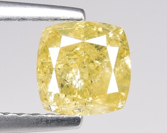 1.09cts Gray Yellow Cushion Natural Loose Diamond "SEE VIDEO"