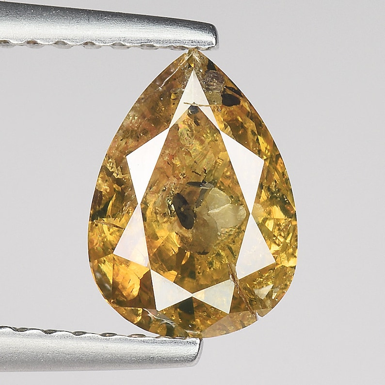 1.53cts Champagne Brown Pear Natural Loose Diamond SEE VIDEO