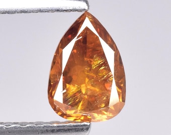 0.49cts Orange Brown Pear Natural Loose Diamond "SEE VIDEO"
