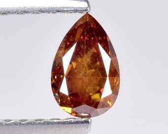 0.42cts Reddish Brown Pear Natural Loose Diamond "SEE VIDEO"