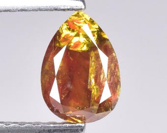 0.62cts Orange Brown Pear Natural Loose Diamond "SEE VIDEO"