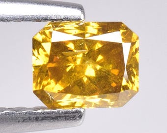 0.47cts Golden Yellow Cushion Natural Loose Diamond "SEE VIDEO"