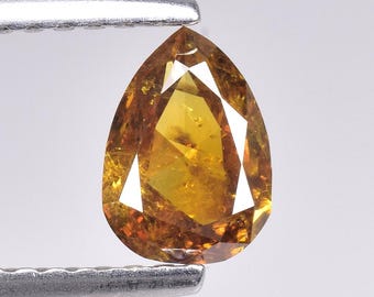 0.61cts Orange Brown Pear Natural Loose Diamond "SEE VIDEO"