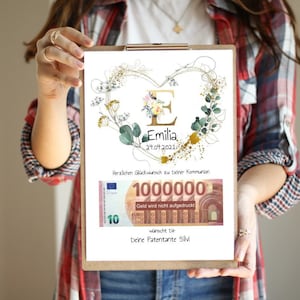 Gepersonaliseerd geldgeschenk Communie I Vormsel I Jeugdwijding I Doopgeschenk I Communiegeschenk I Felicitatiekaart