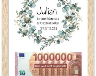 Tarjeta de regalo de dinero personalizada Confirmación I Comunión I Consagración juvenil I Regalo de bautismo I Regalo de comunión I Tarjeta de dinero de felicitaciones