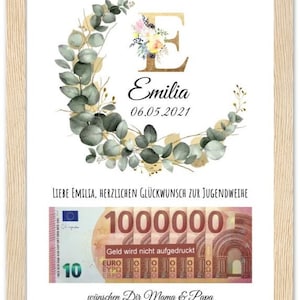 Personalisiertes Geldgeschenk Kommunion I Konfirmation I Jugendweihe I Taufgeschenk I Kommunionsgeschenk I Glückwünsche Karte