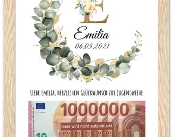 Regalo en efectivo personalizado Comunión I Confirmación I Dedicación juvenil I Regalo de bautismo I Regalo de comunión I Tarjeta de felicitaciones