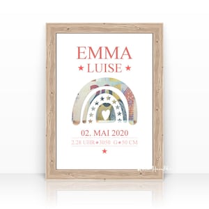 Geldgeschenk Karte Geburt + Taufe, Glückwünsche Geburt + Taufe Geschenk, Geld Geschenk mit Namen, Geschenkidee Regenbogen