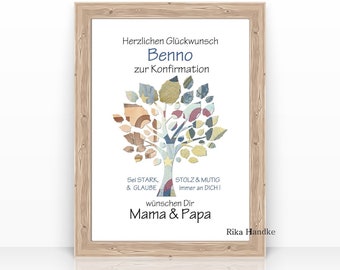 Money gift card confirmation, congratulations confirmation gift, money gift with name, give money away, gift idea - A4 poster