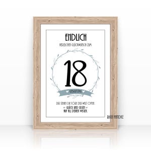 Endlich 18 Jahre Geldgeschenk Karte zur Geburtstag, volljährig, Haus, Geburtstagsgeschenk, Geld Geschenk mit Namen, Geld verpacken  A4