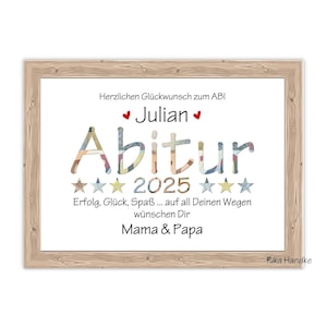 Geldgeschenk Karte, Abschlussgeschenk 2025 Abi Geschenk, Abitur, Glückwünsche Abi, Geld Geschenk mit Namen Mädchen, Jungen Poster A4