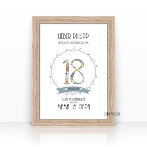 Endlich 18 Jahre Geldgeschenk Karte zur Geburtstag, volljährig, Haus, Geburtstagsgeschenk, Geld Geschenk mit Namen, Geld verpacken  A4