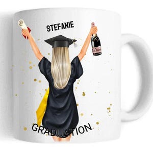 Abschlussgeschenk personalisierte Tasse Bachelor Master Doktor Abitur Studium, Abschluss Geschenk Ausbildung mit Datum 2025 für Absolventen