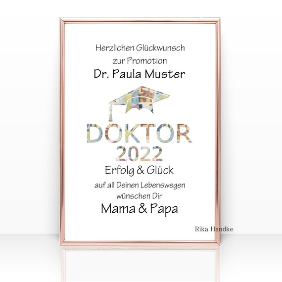 Geldgeschenk Doktor Promotion Geschenk Doktor 2022 Etsy