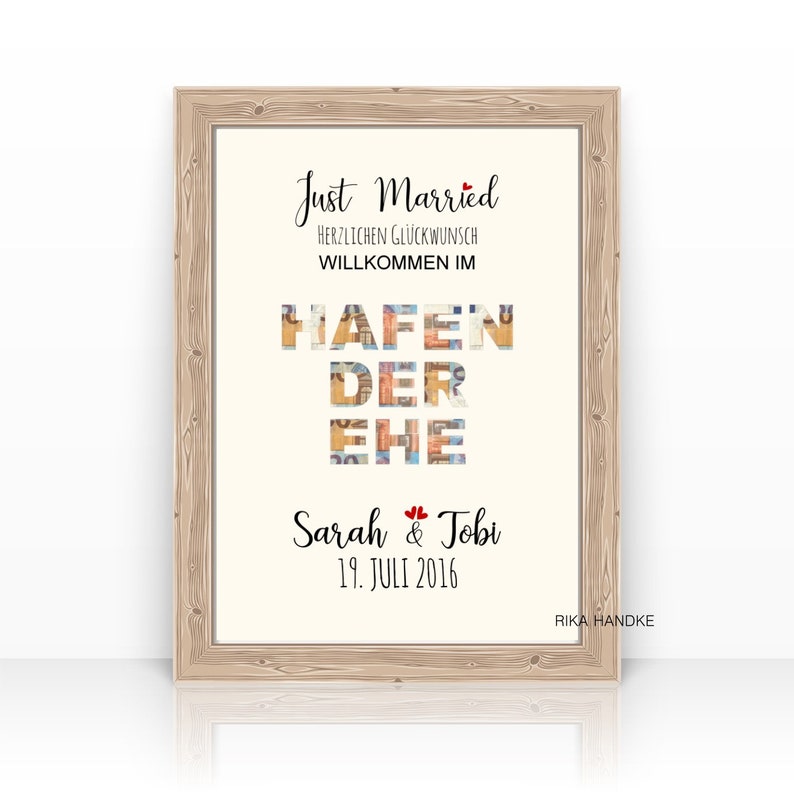 Geldgeschenk Hochzeitsgeschenk HAFEN der EHE Geld Hochzeit Etsy