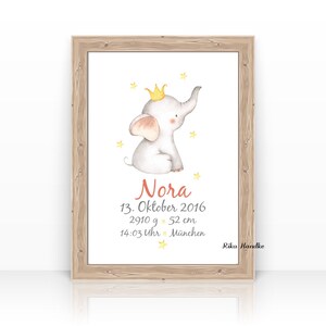 Personalisierte Geburtsanzeige Mädchen + Jungen, Babyposter Geschenk Geburt & Taufe, Geburtsposter, Taufgeschenk, Namensbild