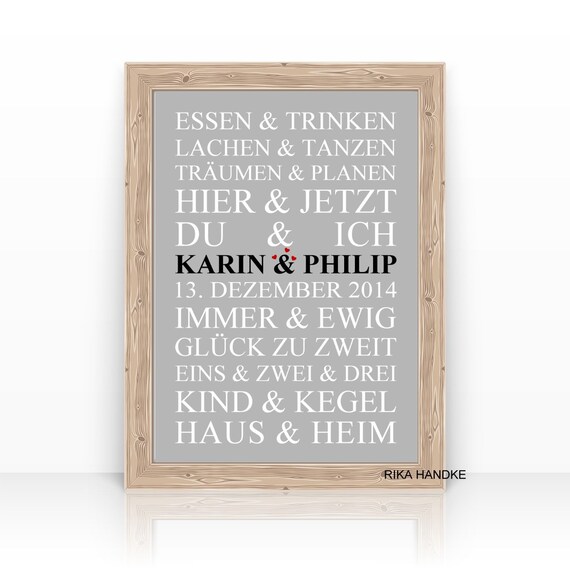 Wedding Gift Personalized Wedding Gift Art Print Essen Etsy