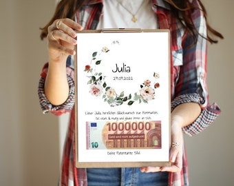 Regalo en efectivo personalizado Comunión I Confirmación I Dedicación juvenil I Regalo de bautismo I Regalo de comunión I Tarjeta de felicitaciones