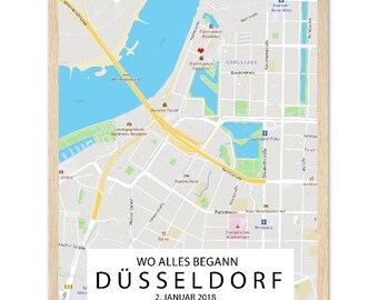 Wo alles begann Stadt Poster Streetmap Stadtkarte personalisiert | Poster Geschenk Straßenkarte | Zuhause Poster Druck | Stadtposter Bild