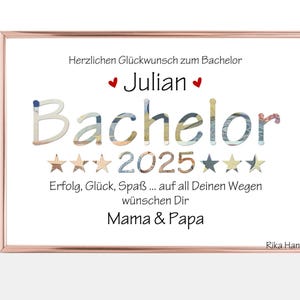 Geldgeschenk Karte Abschlussgeschenk 2025 Bachelor Geschenk, Geldgeschenk Karte Glückwünsche zu Bachelor, Geld verschenken, A4 Poster
